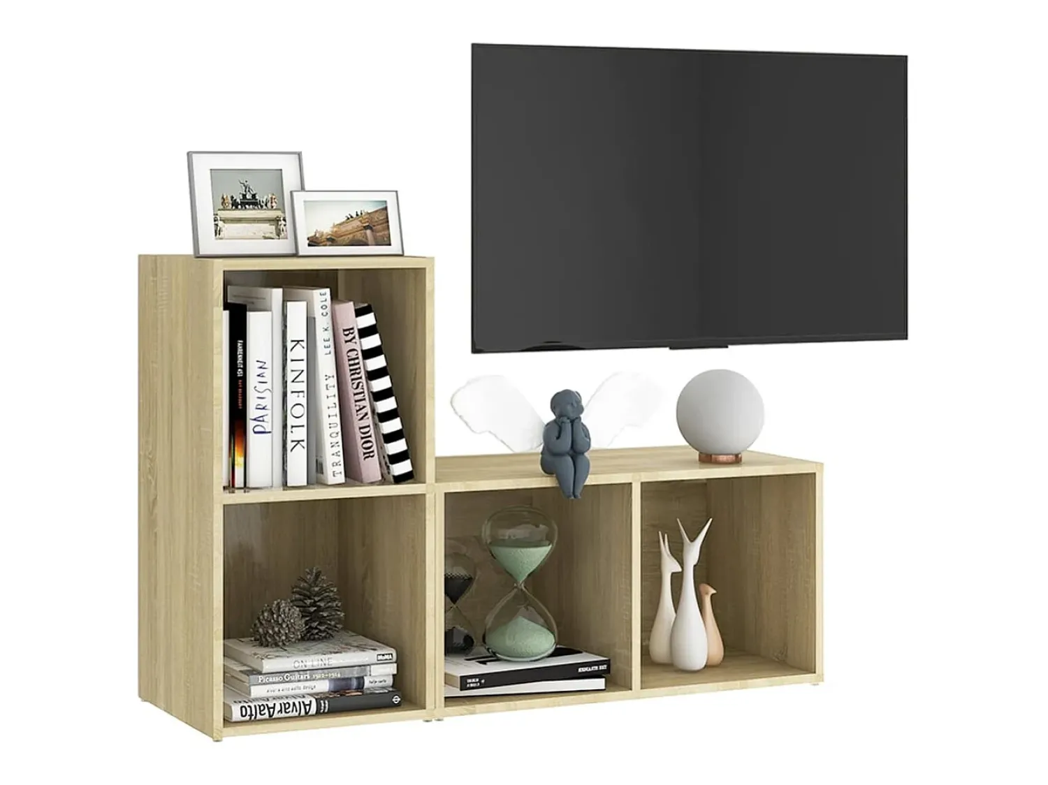 Outlet Móveis de TV 2 pcs derivados de madeira carvalho sonoma PT536188 Castanho