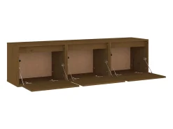 Móvel De Tv| Móveis de TV 3 pcs madeira de pinho maciça -mel PT454634 Castanho