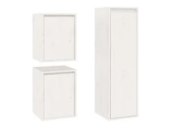 Sale vidaxl Móveis de TV 3 pcs madeira de pinho maciça Branco