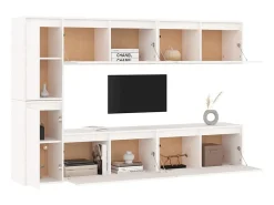 Móvel De Tv| Móveis de TV 6 pcs madeira de pinho maciça PT962007 Branco