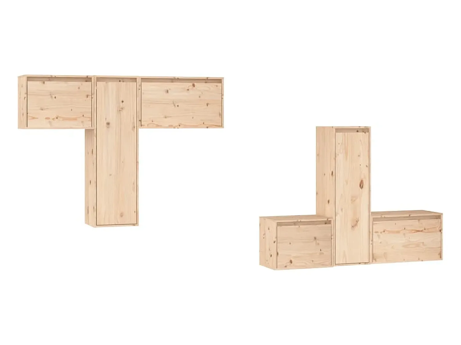 Móvel De Tv| Móveis de TV 6 pcs madeira de pinho maciça PT801807 Castanho