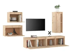Móvel De Tv* Móveis de TV 5 pcs madeira de pinho maciça PT340644 Castanho