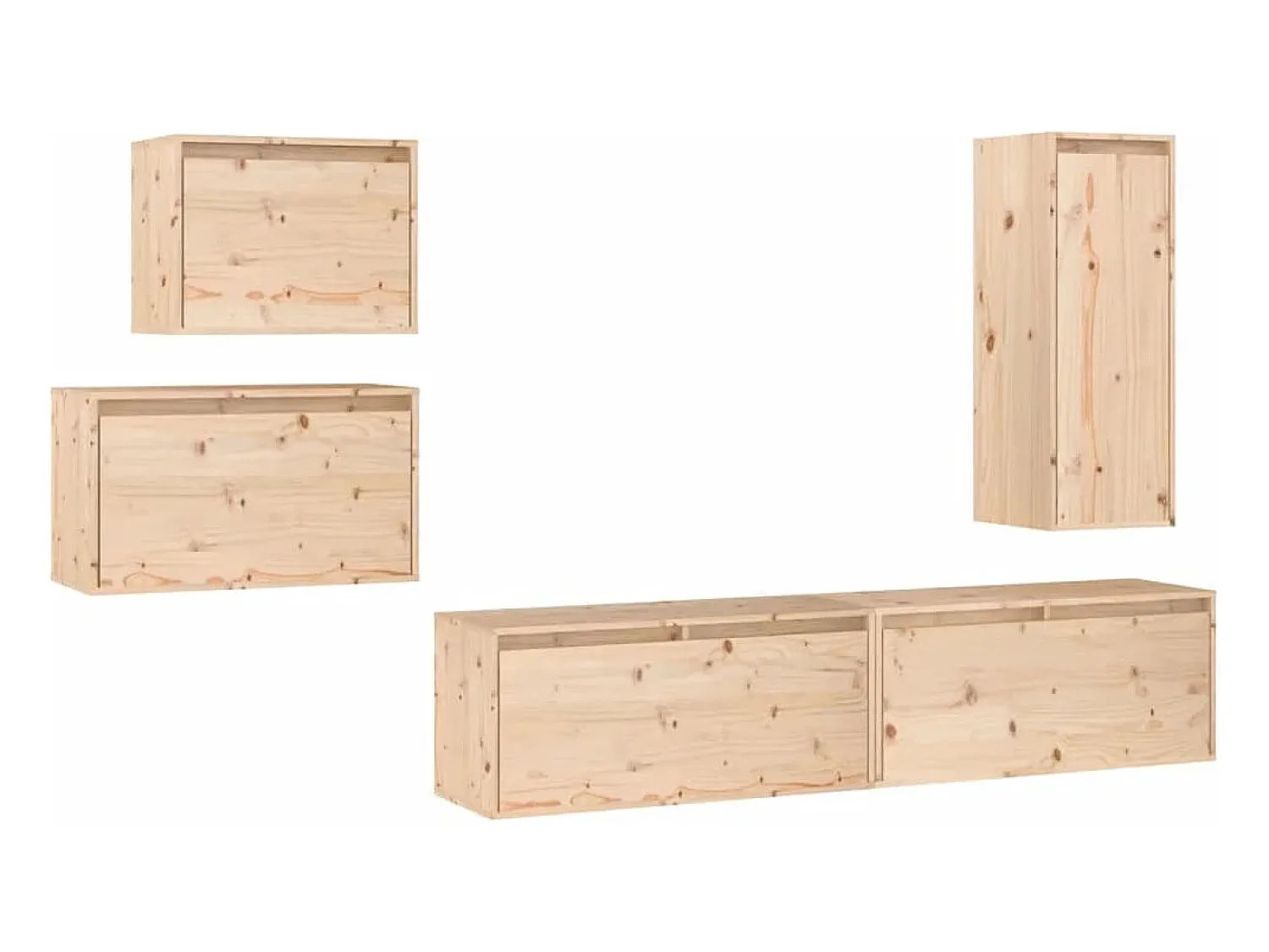 Móvel De Tv* Móveis de TV 5 pcs madeira de pinho maciça PT340644 Castanho