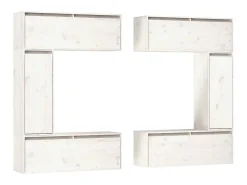 New Móveis de TV 6 pcs madeira de pinho maciça PT188688 Branco