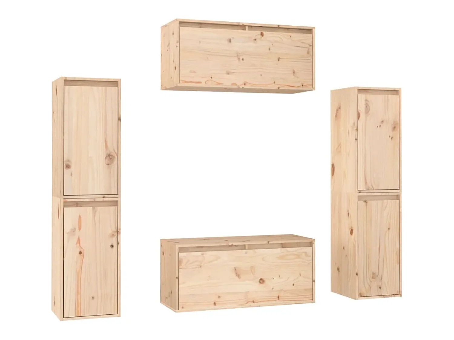 Móveis de TV 6 pcs madeira de pinho maciça PT733075^ Móvel De Tv