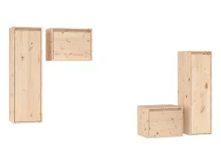 vidaxl Móveis de TV 4 pcs madeira de pinho maciça^ Móvel De Tv