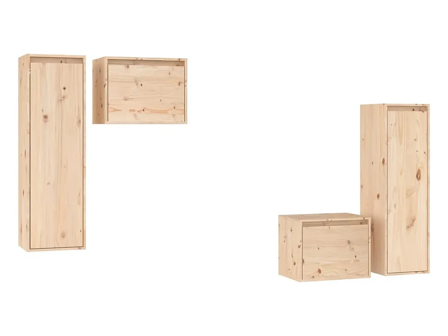 vidaxl Móveis de TV 4 pcs madeira de pinho maciça^ Móvel De Tv