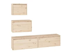 Móveis de TV 4 pcs madeira de pinho maciça PT697782^ Móvel De Tv