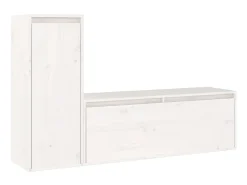 Móvel De Tv| Móveis de TV 2 pcs madeira de pinho maciça PT182218 Branco