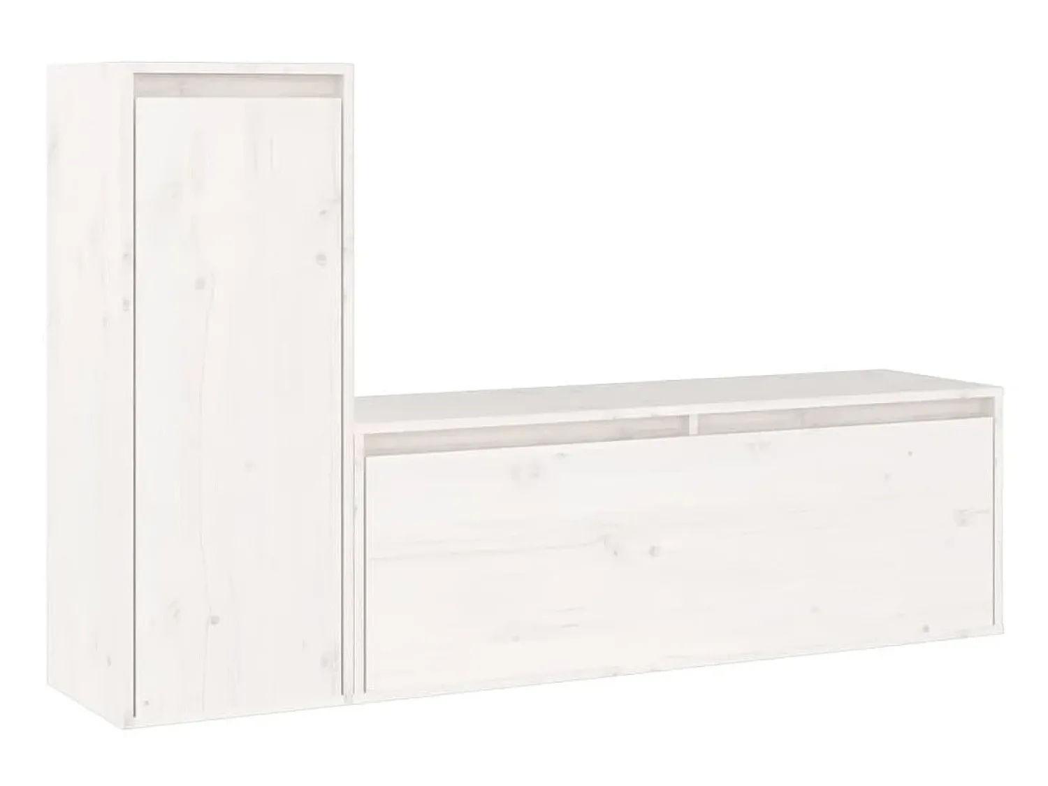Móvel De Tv| Móveis de TV 2 pcs madeira de pinho maciça PT182218 Branco