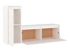 Móvel De Tv| Móveis de TV 2 pcs madeira de pinho maciça PT182218 Branco