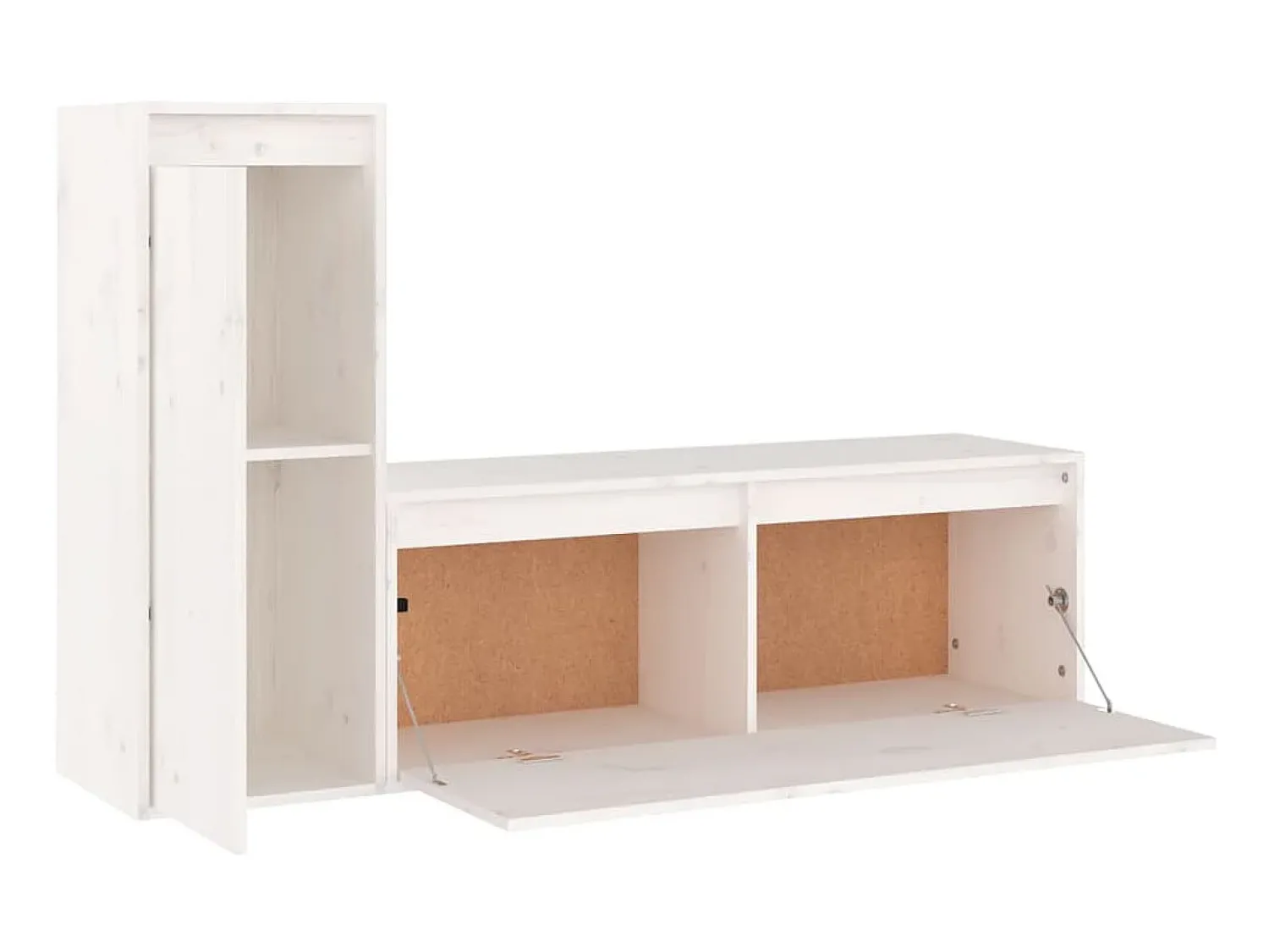 Móvel De Tv| Móveis de TV 2 pcs madeira de pinho maciça PT182218 Branco