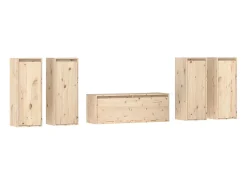Móvel De Tv* Móveis de TV 5 pcs madeira de pinho maciça PT723988 Castanho