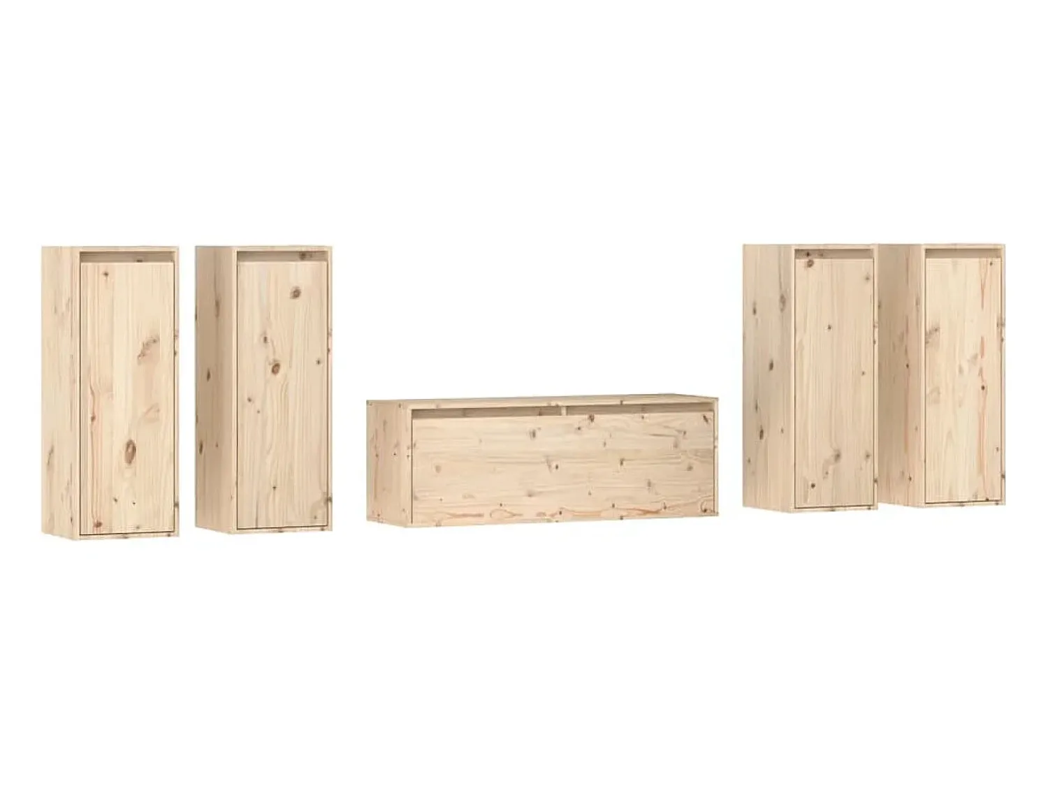 Móvel De Tv* Móveis de TV 5 pcs madeira de pinho maciça PT723988 Castanho