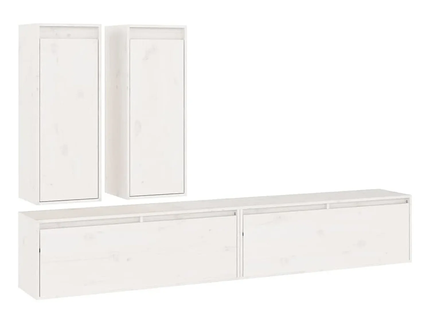 Móvel De Tv| Móveis de TV 4 pcs madeira de pinho maciça PT885164 Branco