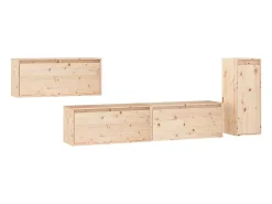 Hot Móveis de TV 4 pcs madeira de pinho maciça PT664471 Castanho