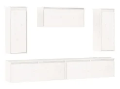 Clearance Móveis de TV 5 pcs madeira de pinho maciça PT880871 Branco