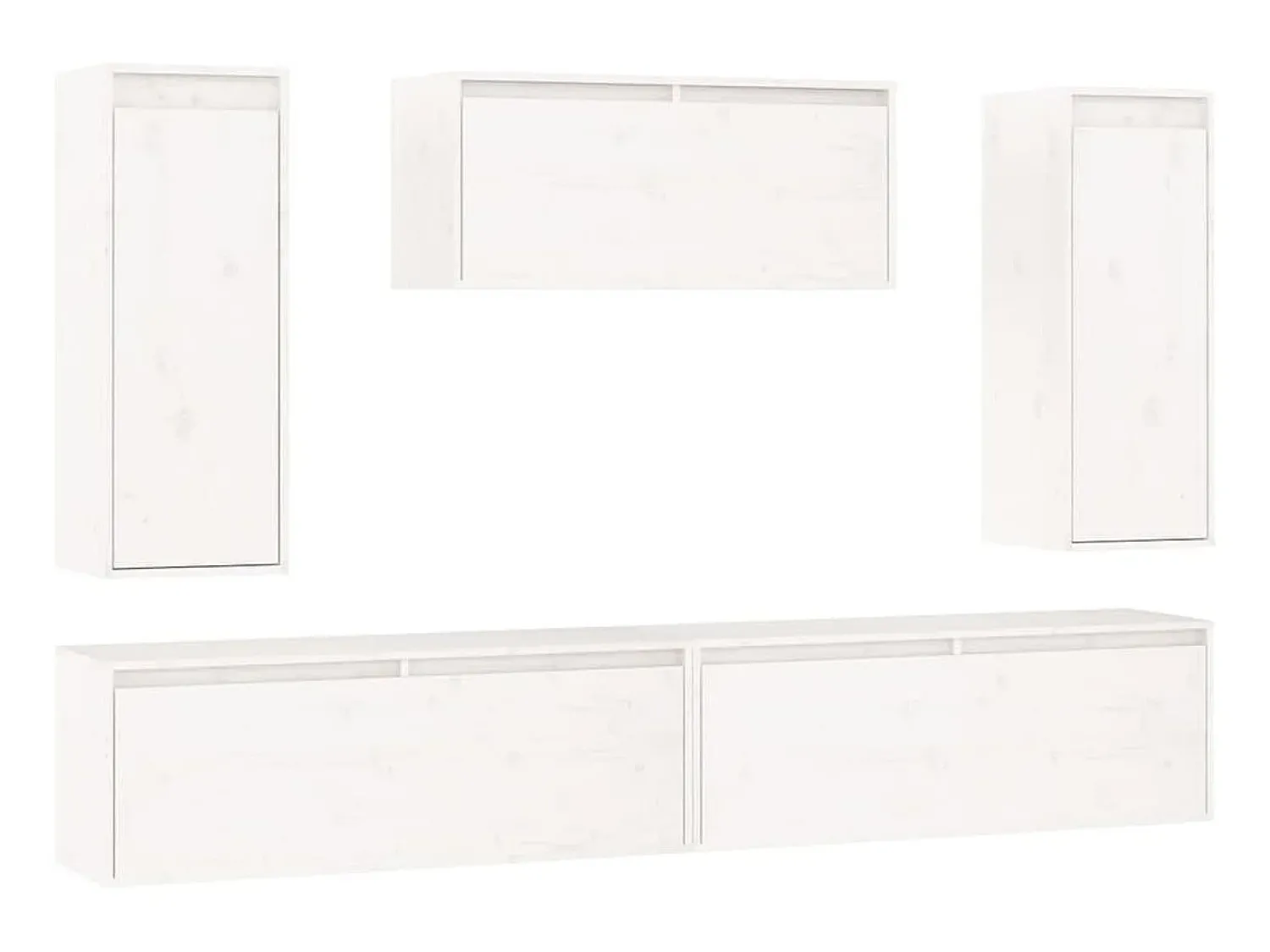 Clearance Móveis de TV 5 pcs madeira de pinho maciça PT880871 Branco