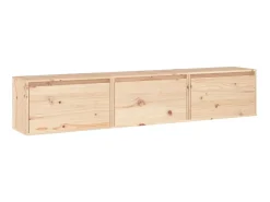 Móvel De Tv| Móveis de TV 3 pcs madeira de pinho maciça PT397186 Castanho