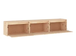 Móvel De Tv| Móveis de TV 3 pcs madeira de pinho maciça PT397186 Castanho