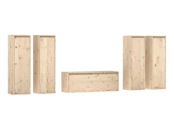 Best Móveis de TV 5 pcs madeira de pinho maciça PT604582 Castanho