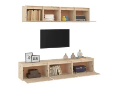 Móvel De Tv* Móveis de TV 5 pcs madeira de pinho maciça PT137370 Castanho