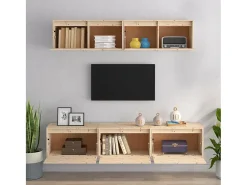 Móvel De Tv* Móveis de TV 5 pcs madeira de pinho maciça PT137370 Castanho