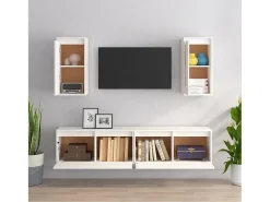 Móveis de TV 4 pcs madeira de pinho maciça PT444516^ Móvel De Tv