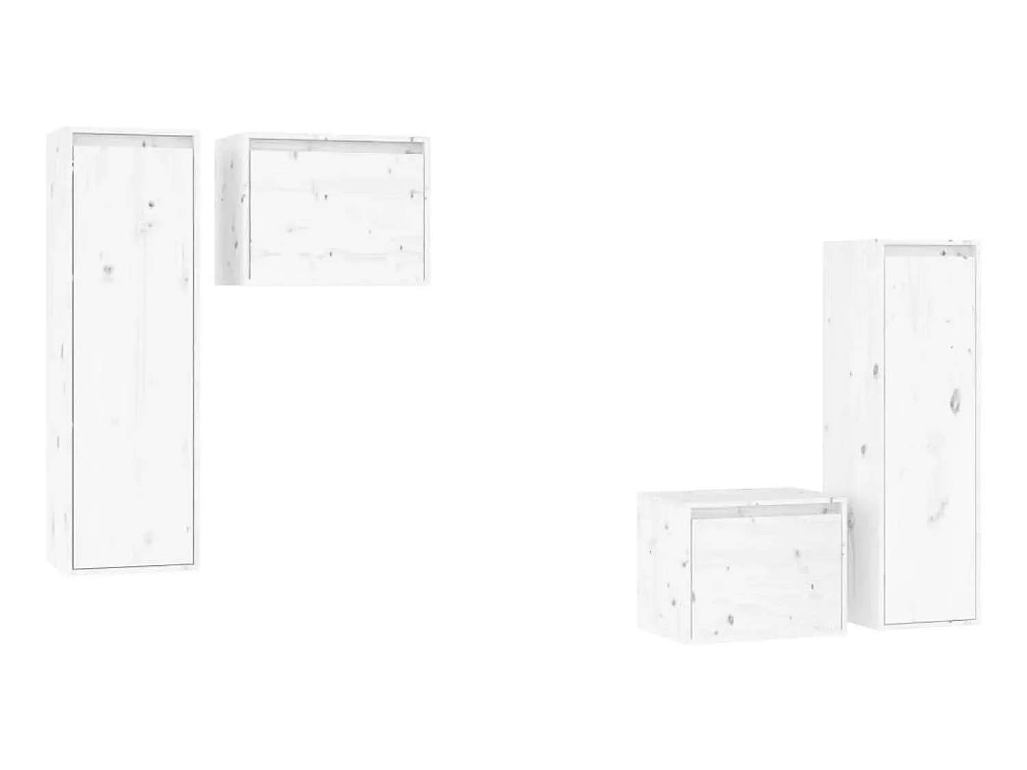 Móvel De Tv* Móveis de TV 4 pcs madeira de pinho maciça PT339109 Branco