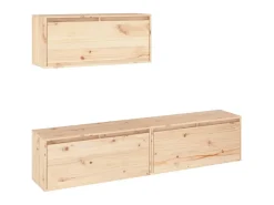 Móvel De Tv* Móveis de TV 3 pcs madeira de pinho maciça PT487254 Castanho