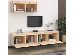 Móvel De Tv* Móveis de TV 3 pcs madeira de pinho maciça PT487254 Castanho