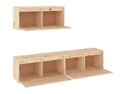 Móvel De Tv* Móveis de TV 3 pcs madeira de pinho maciça PT487254 Castanho