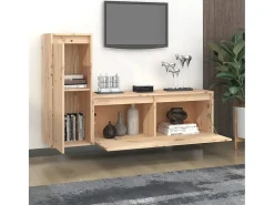 Móvel De Tv| Móveis de TV 2 pcs madeira de pinho maciça PT152699 Castanho