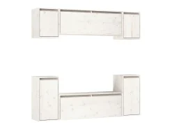Móvel De Tv* Móveis de TV 6 pcs madeira de pinho maciça PT778826 Branco