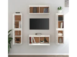 Móveis de TV 6 pcs madeira de pinho maciça PT459450^ Móvel De Tv