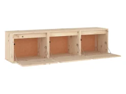Online Móveis de TV 3 pcs madeira de pinho maciça PT569148 Castanho