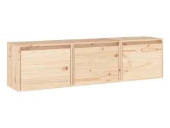 Online Móveis de TV 3 pcs madeira de pinho maciça PT569148 Castanho