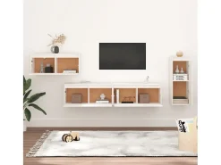 Móveis de TV 4 pcs madeira de pinho maciça PT294316^ Móvel De Tv