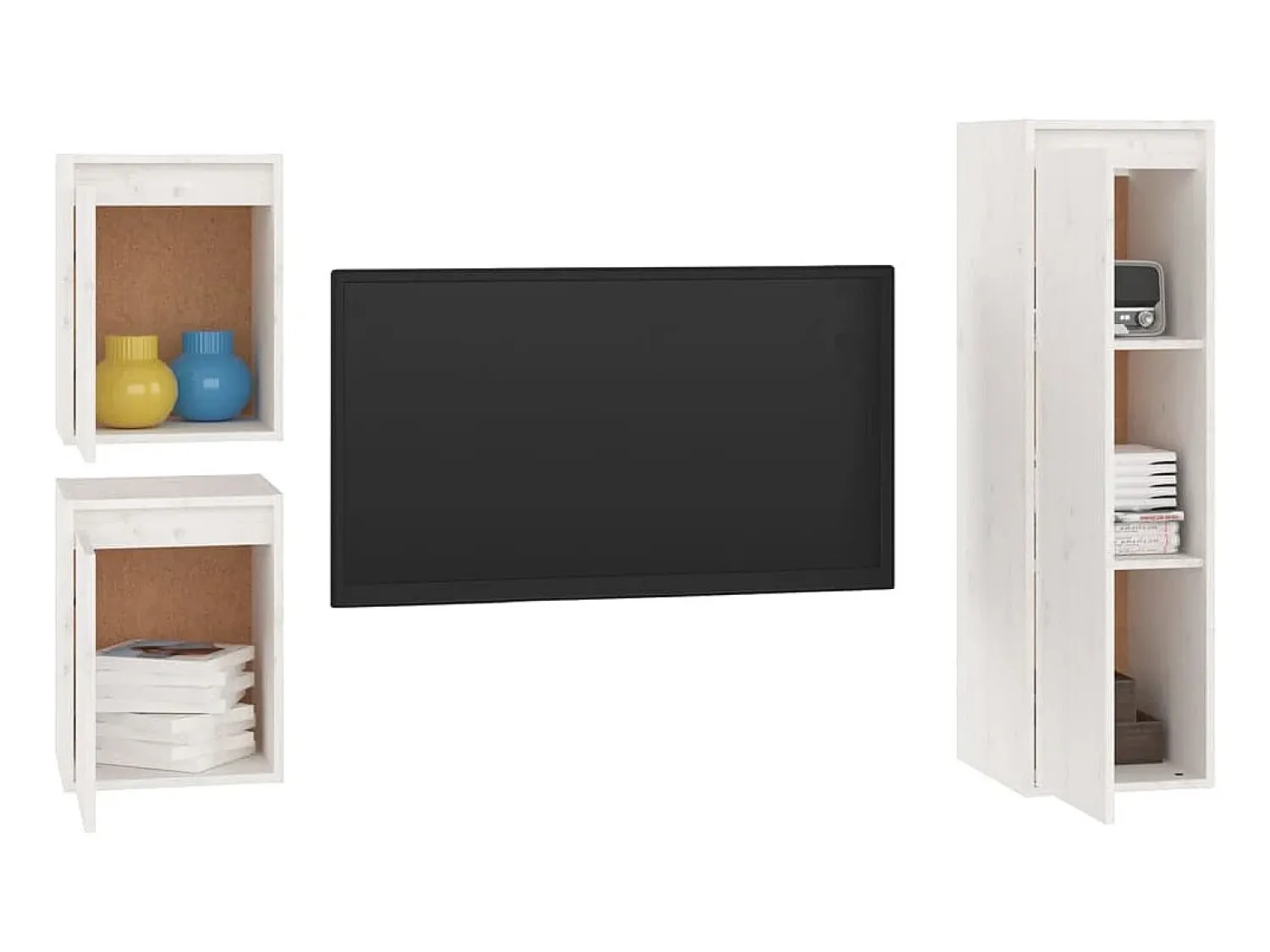 Móveis de TV 3 pcs madeira de pinho maciça PT781087^ Móvel De Tv