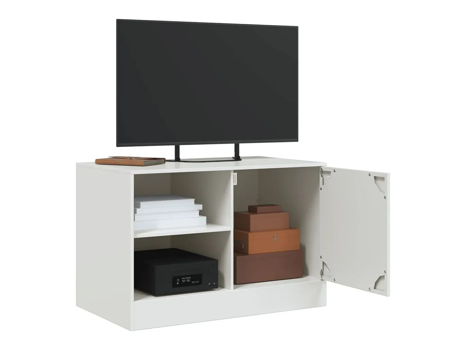 Discount Móveis de TV 2 pcs 67x39x44 cm aço PT407439 Branco
