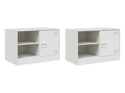 Discount Móveis de TV 2 pcs 67x39x44 cm aço PT407439 Branco