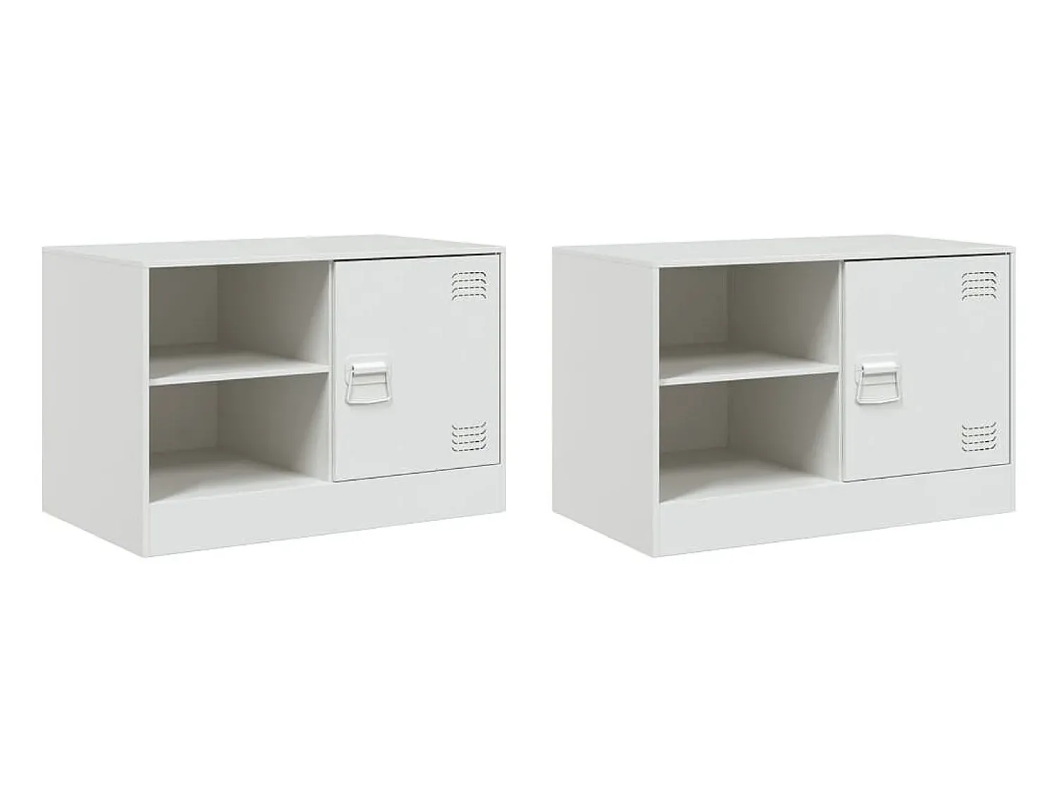 Discount Móveis de TV 2 pcs 67x39x44 cm aço PT407439 Branco