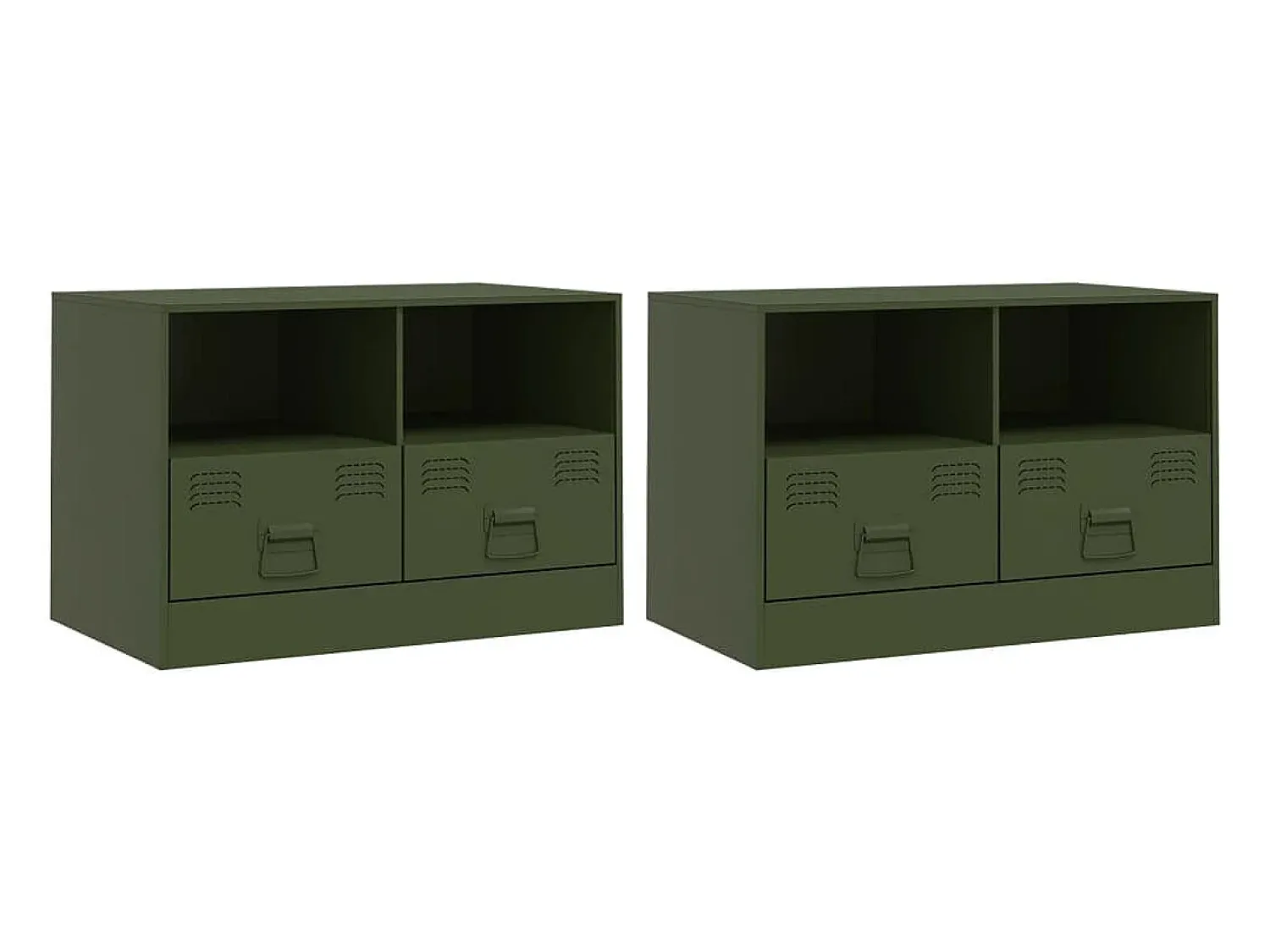 Móveis de TV 2 pcs 67x39x44 cm aço azeitona PT514604^ Móvel De Tv