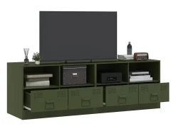 Móveis de TV 2 pcs 67x39x44 cm aço azeitona PT514604^ Móvel De Tv