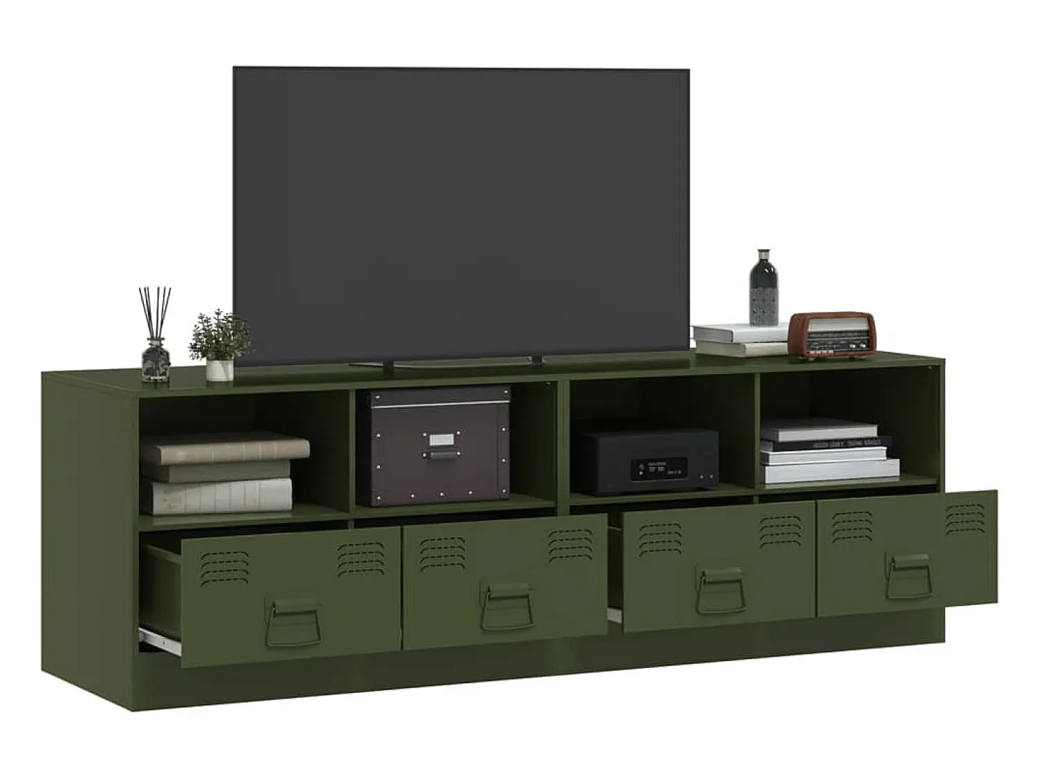 Móveis de TV 2 pcs 67x39x44 cm aço azeitona PT514604^ Móvel De Tv