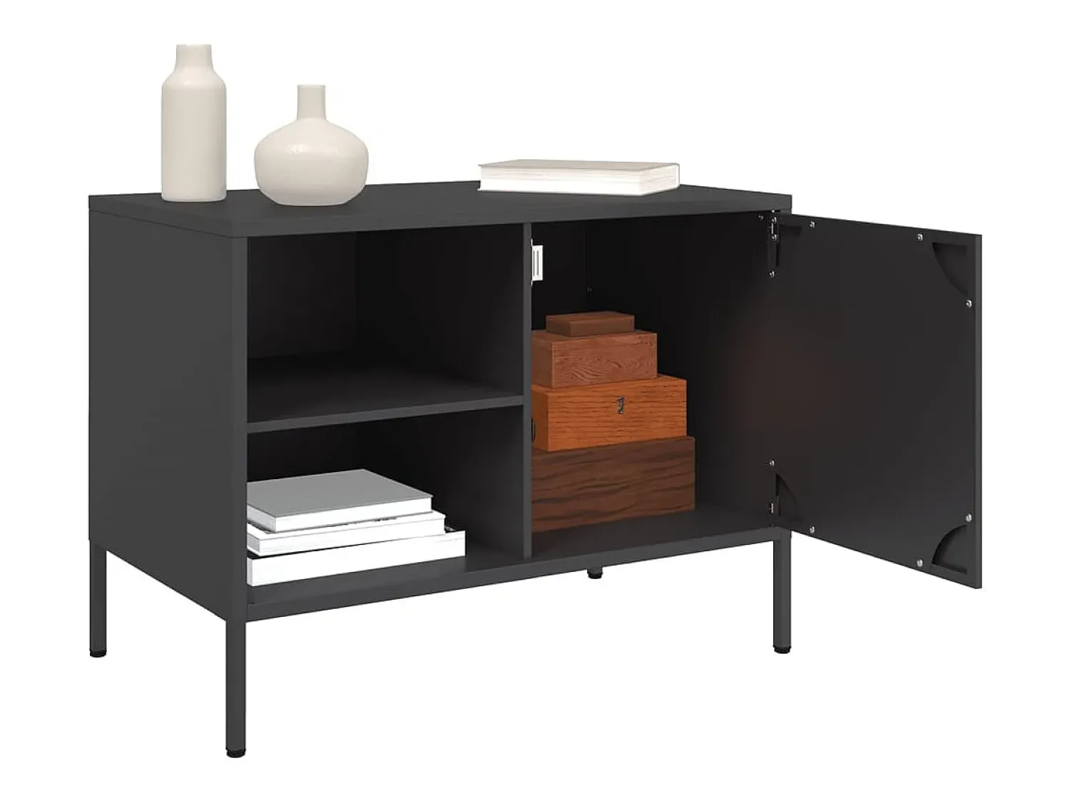 Best Móveis de TV 2 pcs 68x39x50,5 cm aço PT805071 Preto