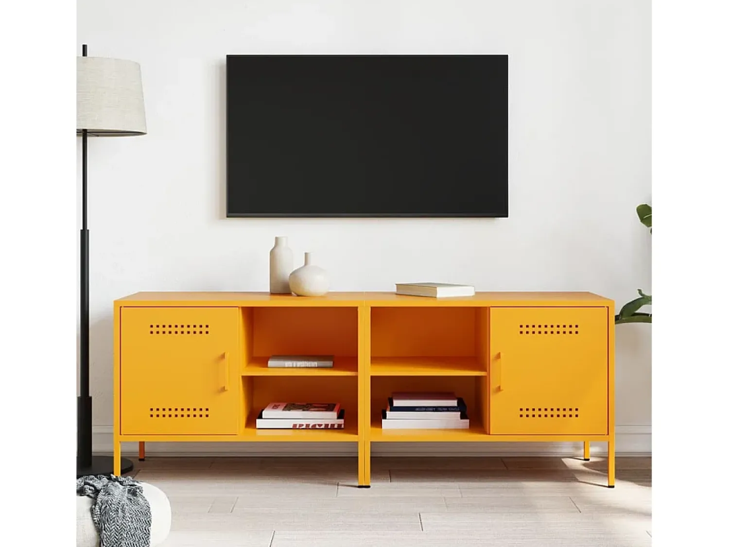 Móvel De Tv| Móveis de TV 2 pcs 68x39x50,5 cm aço mostarda PT895770 Amarelo