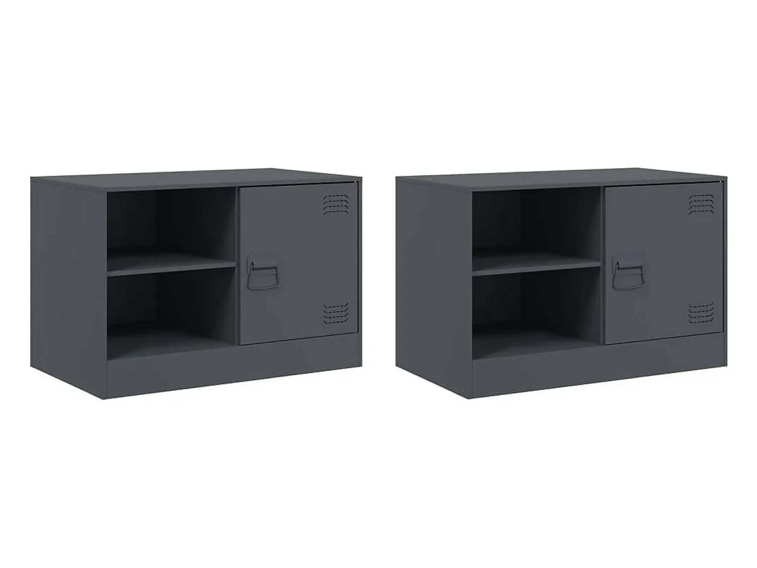 Móveis de TV 2 pcs 67x39x44 cm aço antracite PT676200^ Móvel De Tv