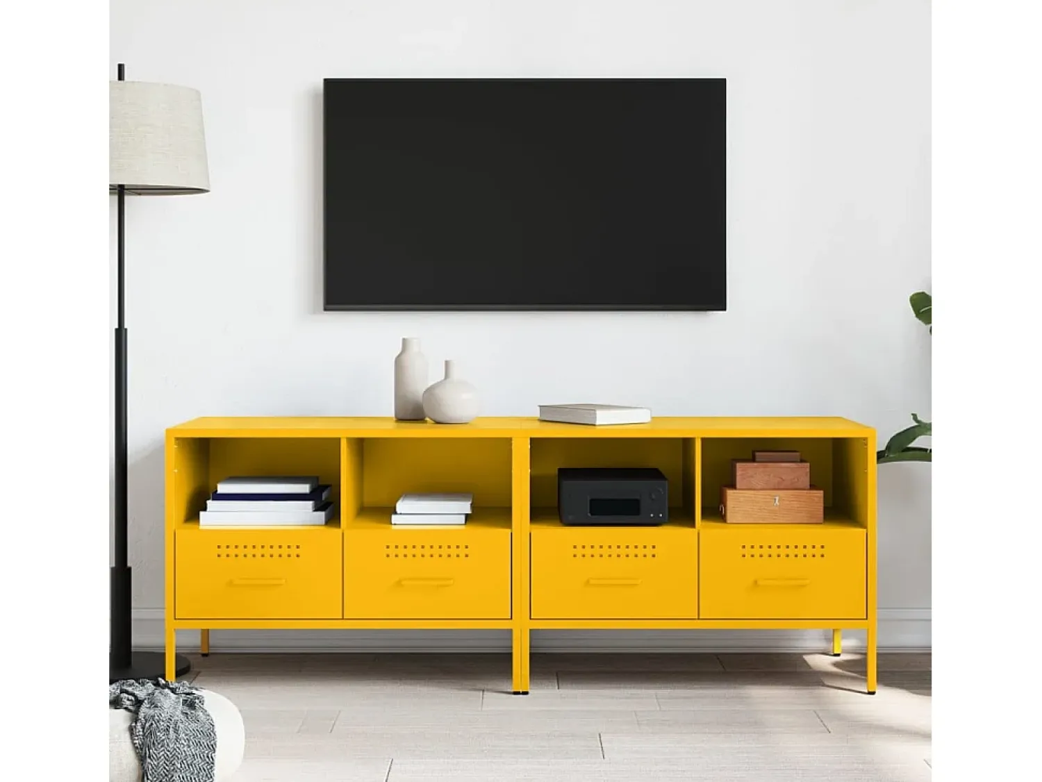 Móvel De Tv| Móveis de TV 2 pcs 68x39x50,5 cm aço mostarda PT893430 Amarelo