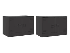 Móvel De Tv* Móveis de TV 2 pcs 67x39x44 cm aço PT691958 Preto